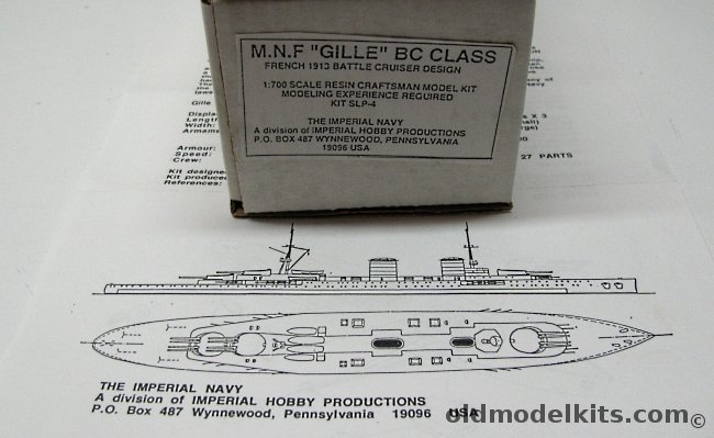 The Imperial Navy 1/700 French 1913 Gille Fast Battleship, SLP-4 plastic model kit